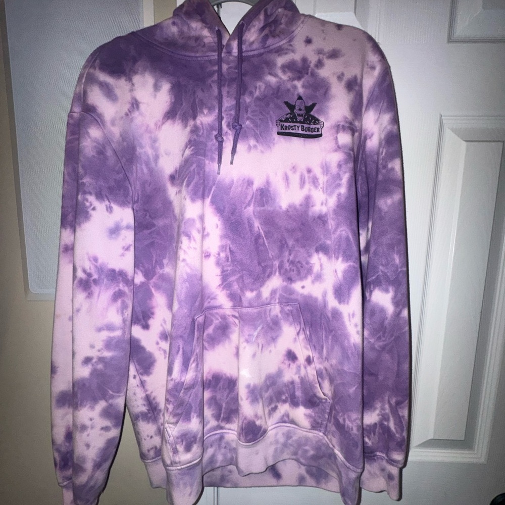 H&M Purple Tie-Dye Krusty burger Hoodie